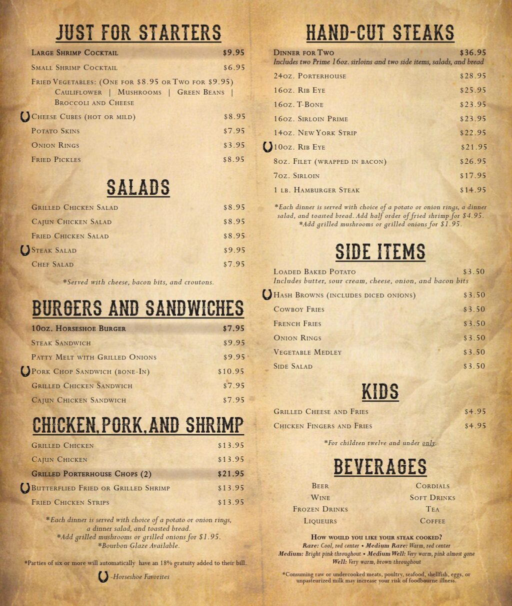 Horseshoe Steakhouse Visit Hopkinsville Christian County