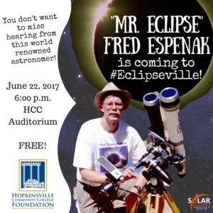 “Mr. Eclipse,” Fred Espenak is coming to #Eclipseville @ Hopkinsville Community College | Hopkinsville | Kentucky | United States